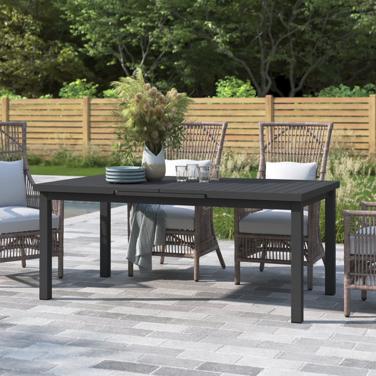 Gibraltar Extendable Rectangular Powder Coated Aluminum Outdoor Dining Table