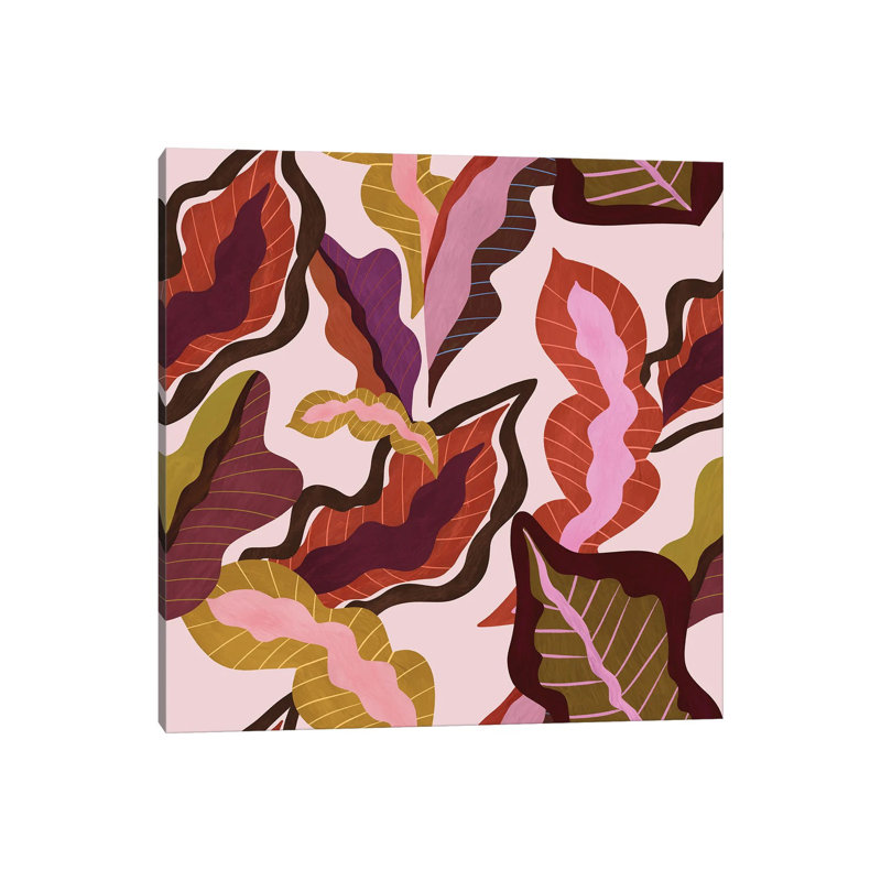Peranakan Foliage by Arty Guava - Wrapped Canvas Painting, 93.98 cm H x 93.98 cm W x 1.91 cm D