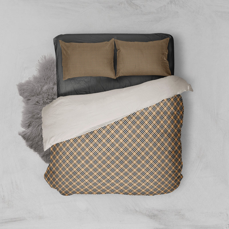 Ensemble de housse de couette Birdsong, Housse de couette grand + 2 taies décoratives, Brun clair