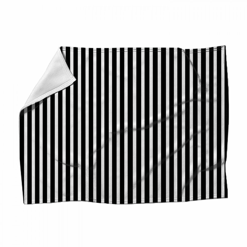 Stripes Fleece Throw Blanket - Pattern Throws for Sofas or Beds, 51in W x 60in H