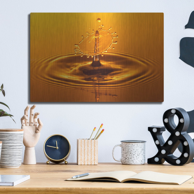 «Drop Splash 34» par Gordon Semmens, art mural en métal, H 12 po x l 16 po