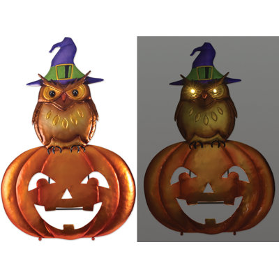 Hibou solaire et potiron Greeter