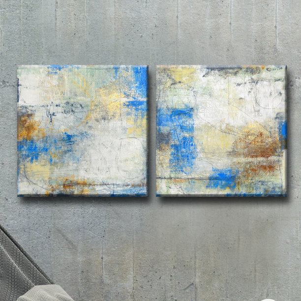 «Harbor View I-II» par Norman Wyatt, Jr. - Ensemble de 2 reproductions d'art sur toiles tendues, H 16 po x l 32 po x P 1,5 po
