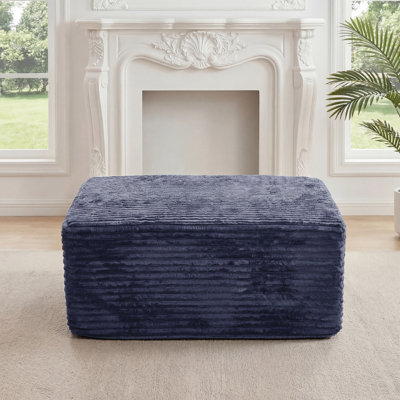 Kapellen 37.4‘’Upholstered Flannel Ottoman Cloud Ottoman For Boneless Couch In A Box, Single Ottoman Modular Part For Sectional Sofa