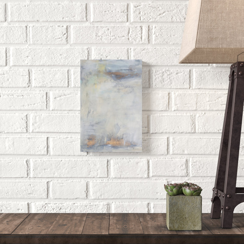 White Blush I, peinture sur toile, H 12 po x l 8 po