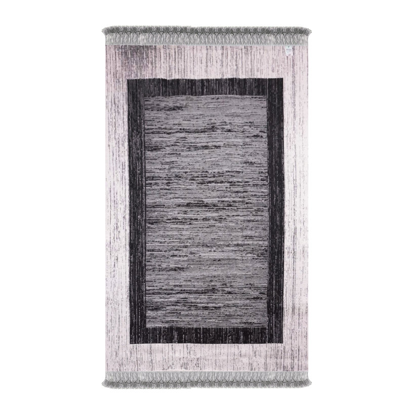 Tapis Bigghome, lavable à la machine, motifs turcs traditionnels réversibles 3 x 5 - gris et noir, Rectangulaire 3 pi x 5 pi