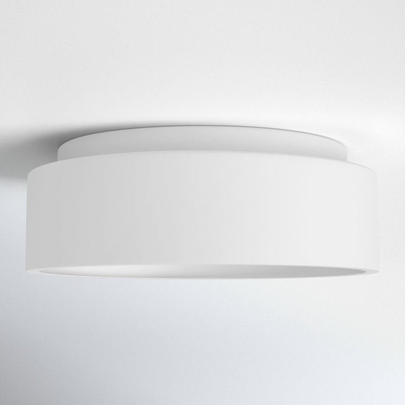 Lucien 1-Light Dimmable Integrated LED Flush Mount, White, 6.06'' H x 17.75'' W x 17.75'' D"