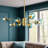 Davesha 8 - Light Glass and Wrought Iron Dimmable Sputnik Modern Linear Chandelier-1338613157
