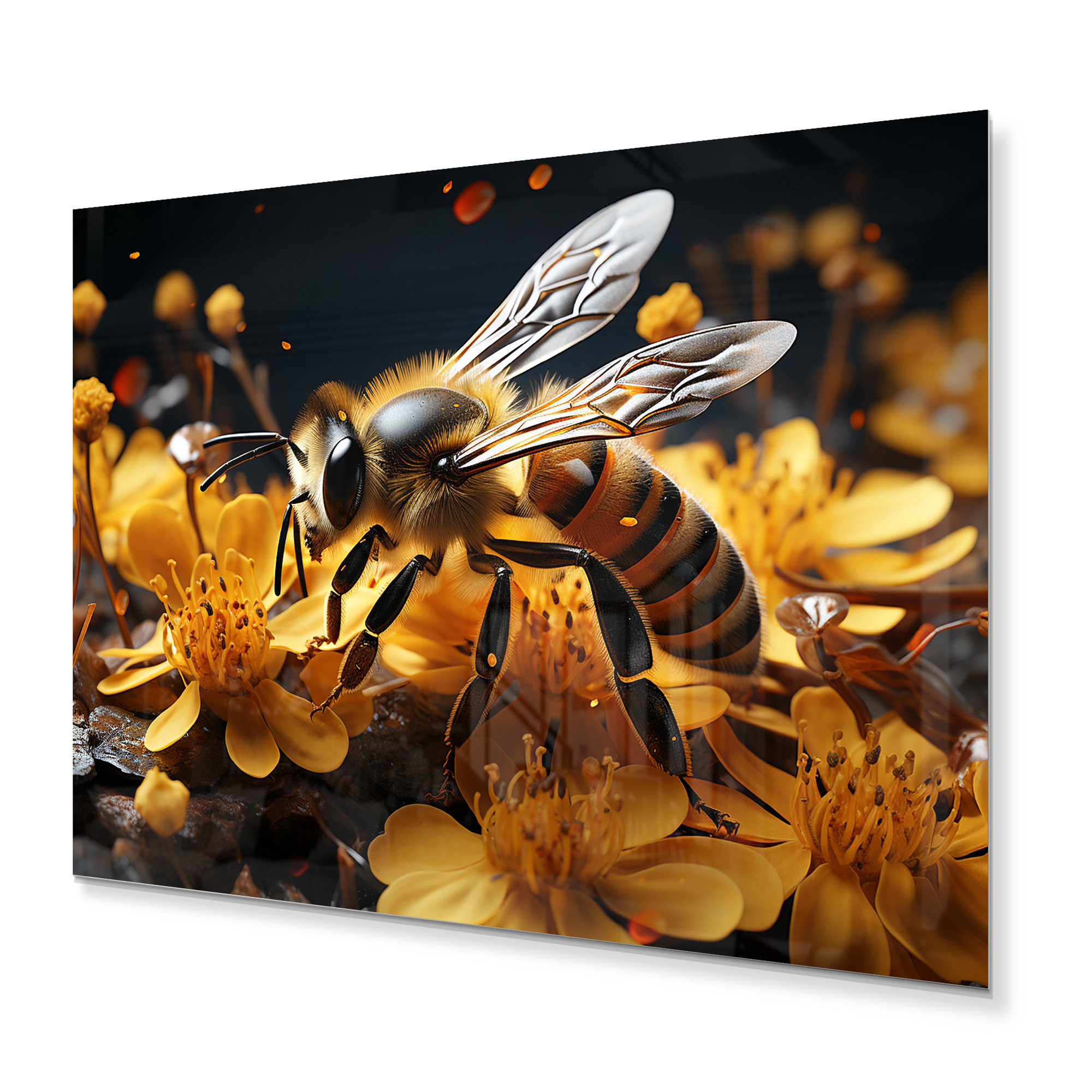 Gracie Oaks Bee Buzzing Life Geometric II - Animals Metal Wall Decor ...