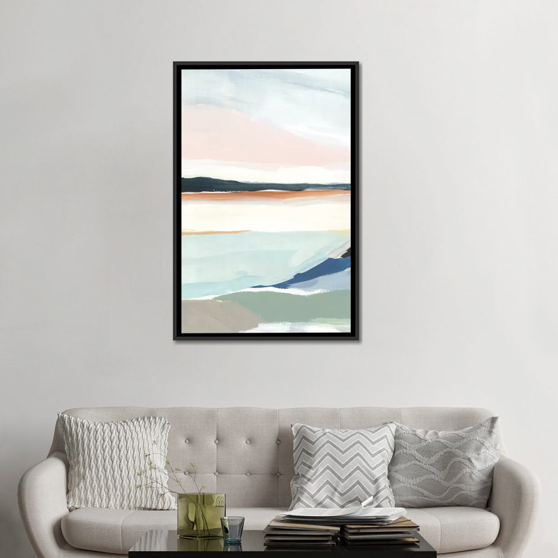 «Seaside Day II» par Isabelle Z - reproduction d'art, H 48 po x l 32 po x P 1,5 po, Aucun mat, Toile avec cadre noir