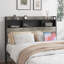Wooden platform bed frame, with storage and 2 USBs-1553459867