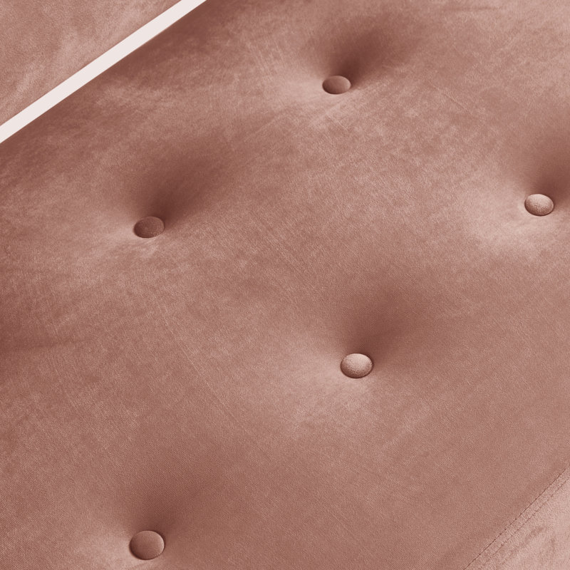 Banc rembourré pour chambre à coucher Cassius Setee, Velours rosé