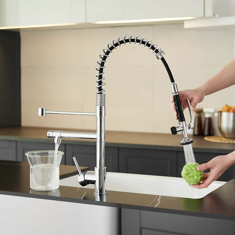 HOOSENG Pull Down Touch Kitchen Faucet, Polished Chrome