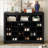 Shoe Cabinet with 24 Cubbies, Contemporary Curved Base, Versatile Hallway/Bedroom Storage, Black | Particle Board | Hallway-397660496