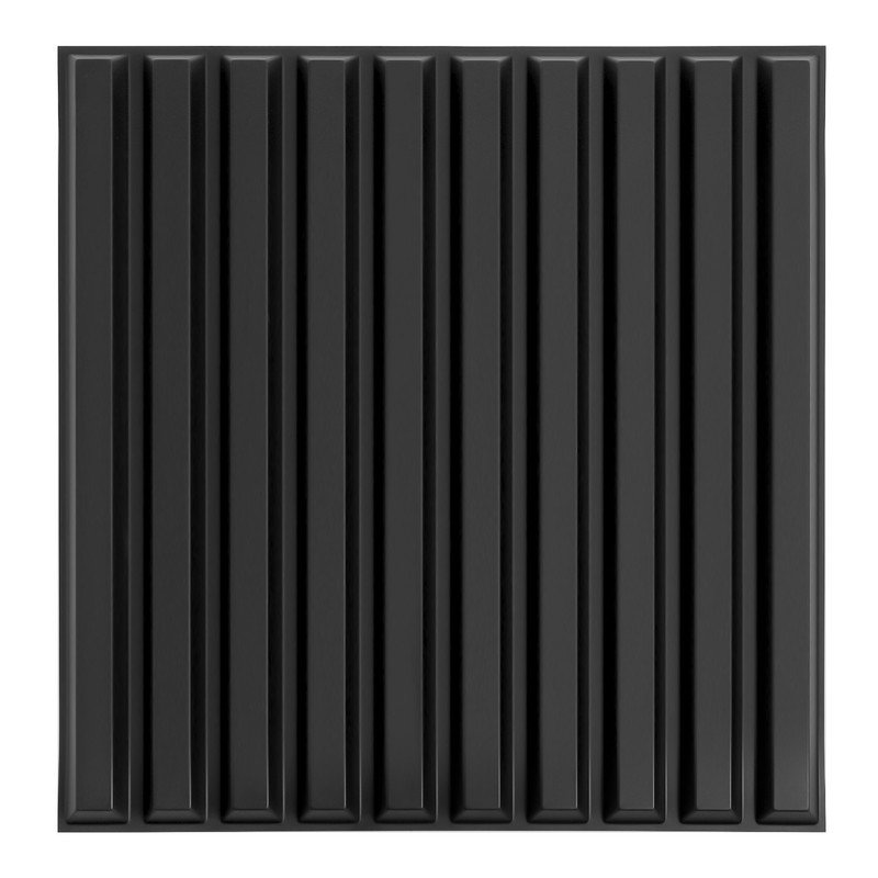 Panneau mural 3D 19,7 po x 19,7 po pour décor moderne, Noir