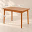 Table de salle à manger moderne à finition noyer avec abattant et pieds fuselés