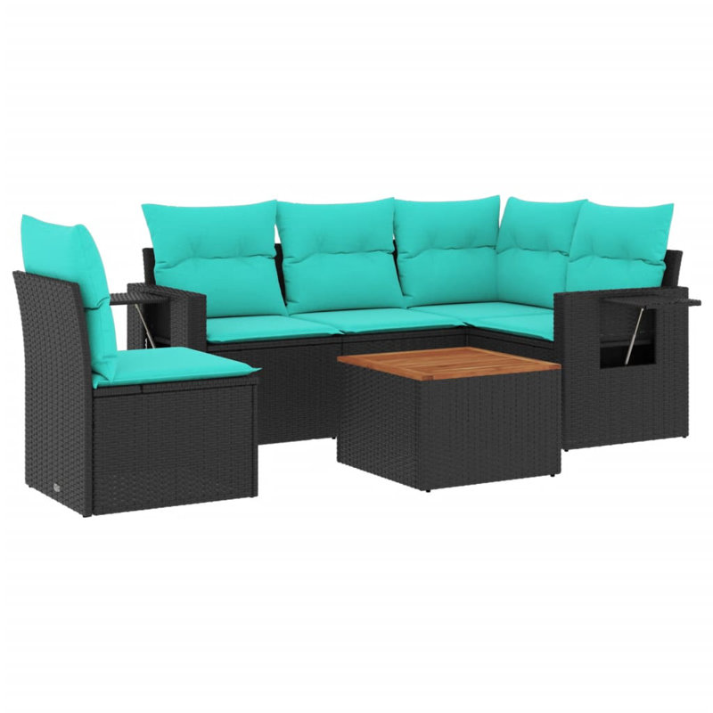 Ensemble de canapé de patio avec coussins 6 pièces Vidaxl