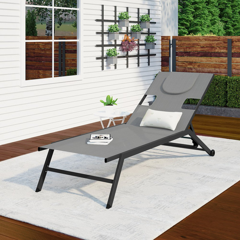 Faysal 166cm Long Single Chaise, Grey