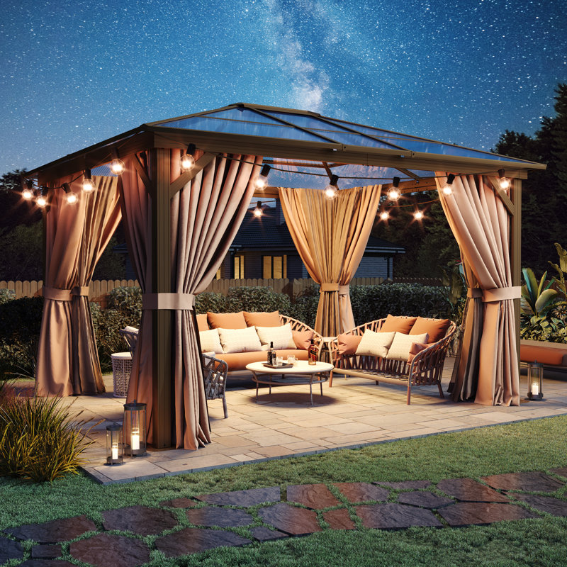 12 Ft. W X 10 Ft. D Hardtop Patio Gazebo