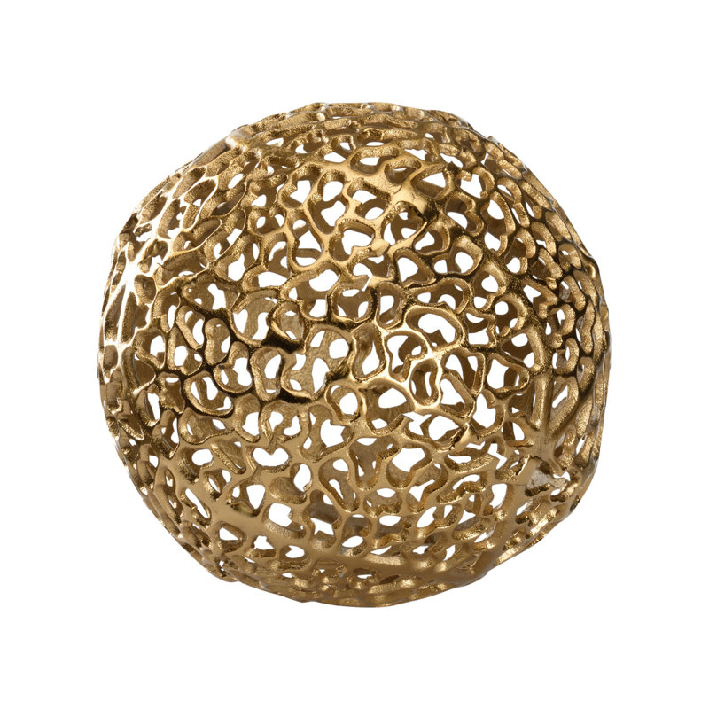 Torche dorée sphère corail - grande