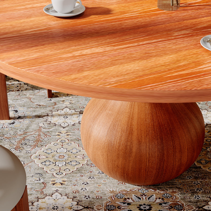 Table de salle à manger en bois massif Farmhouse, Noyer éclatant, H 29,52 po x L 47,24 po x l 47,24 po