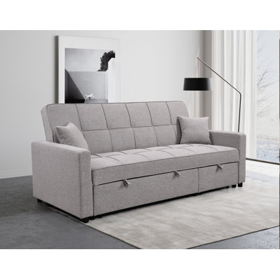 Eloria 83" Oversized Upholstered Convertible Sofa Bed with Pull-Out & Adjustable Backrest