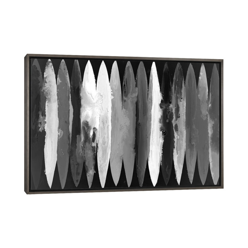 Even Flow - Inverted 6 Pcs., White Floater Framed, 40" H x 60" W