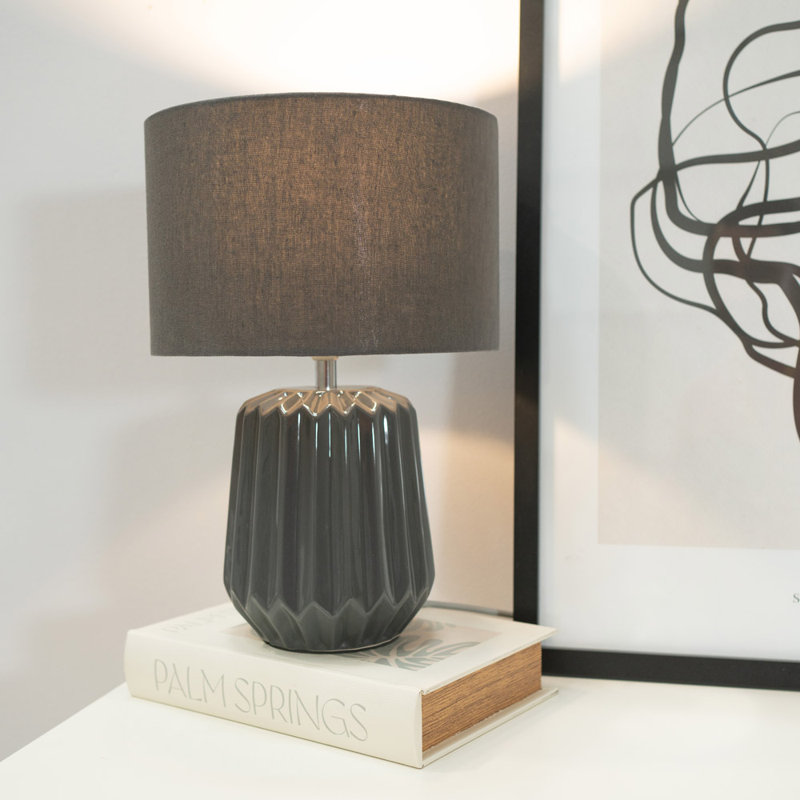 Daigen Ceramic Table Lamp, Grey, Yes