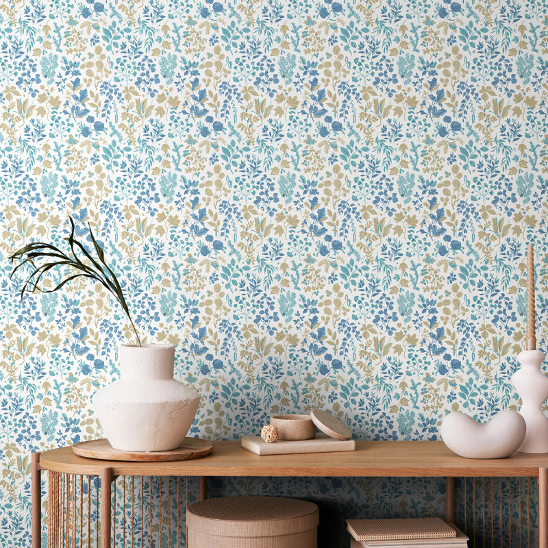 Botanical Leaves - Denim Mix, Blue