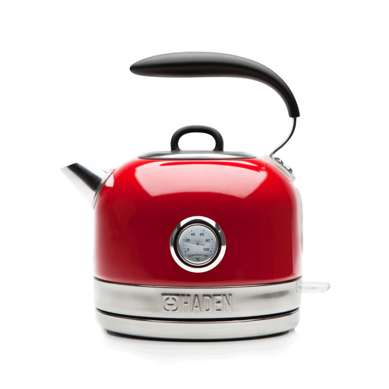 HADEN Jersey 1.5L Stainless Steel Electric Tea Kettle, Red