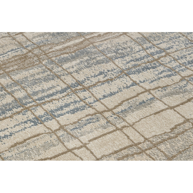 Handwoven Beige/Khaki/Grey Rug, Rectangular 120 x 170cm