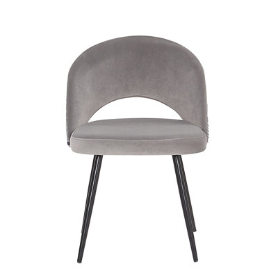 Erikson 46cm H Velvet Upholstered Side Chair in Grey