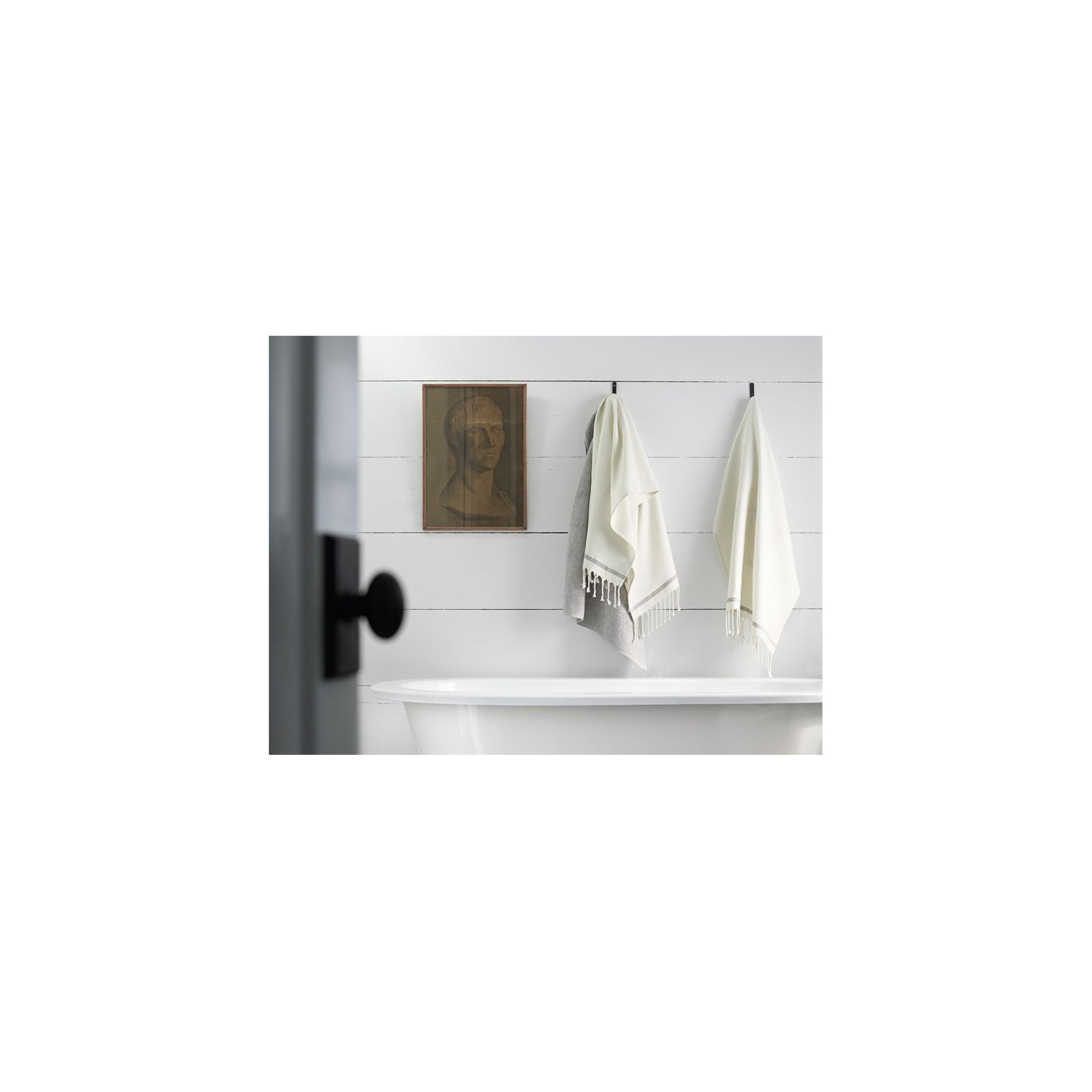 Mediterranean Organic Bath Towel, Bath Sheet, Lake /Sea Spray Stripe
