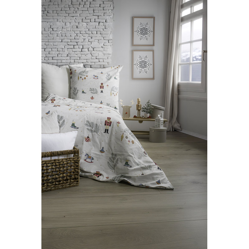 Aspen Cotton Duvet Cover Set with Pillow Shams Included, 155 x 220 cm + 80 x 80 cm