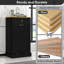 Black MDF Tilt-Out Trash Cabinet - Kitchen Storage With Pull-Out Drawer & 10-Gallon Compartment, Pet-Proof Design-116302135