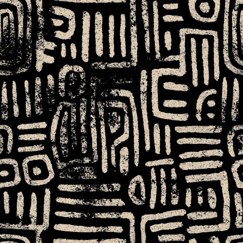 Abstrait double papier peint abstrait géométrique à motif craie amovible, Non tissé, non collé