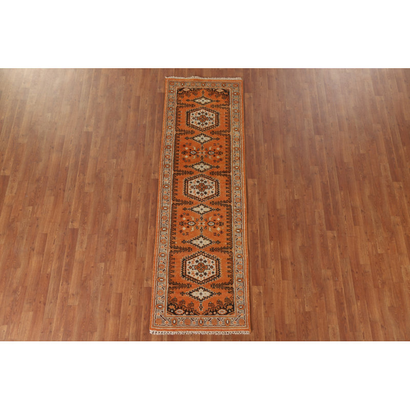 Tapis de couloir oriental orange 3x8