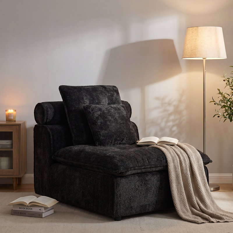 Siège du milieu, Bouclé noir, Noir