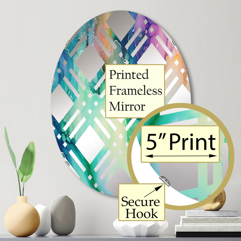 Miroir décoratif écossais liquide sarcelle Borealis MIR106520 O, L 20 po x H 30 po