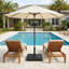 Base de parasol remplissable 90 LBS résistante aux intempéries avec 2 roues lisses pour un support de parasol de patio extérieur