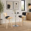 Table de bar ronde contemporaine réglable en argent