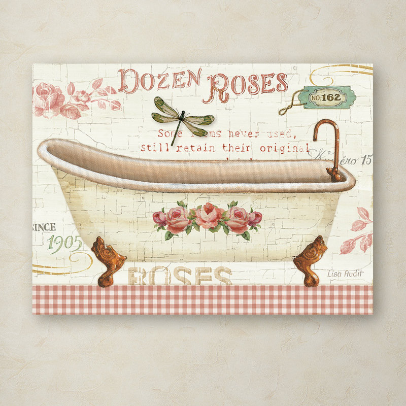 «Rose Garden IV no Border» par Lisa Audit - impression sur toile, H 14 po x l 19 po x P 2 po