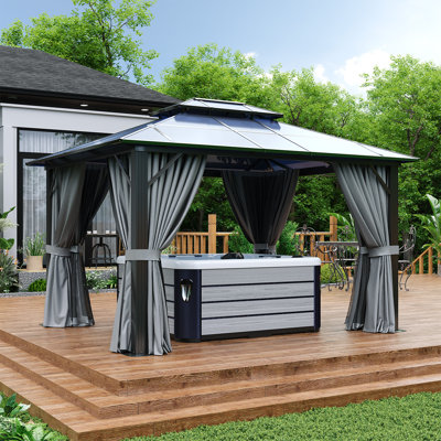 12 pi. L 10 pi. D Pavillon de jardin en aluminium