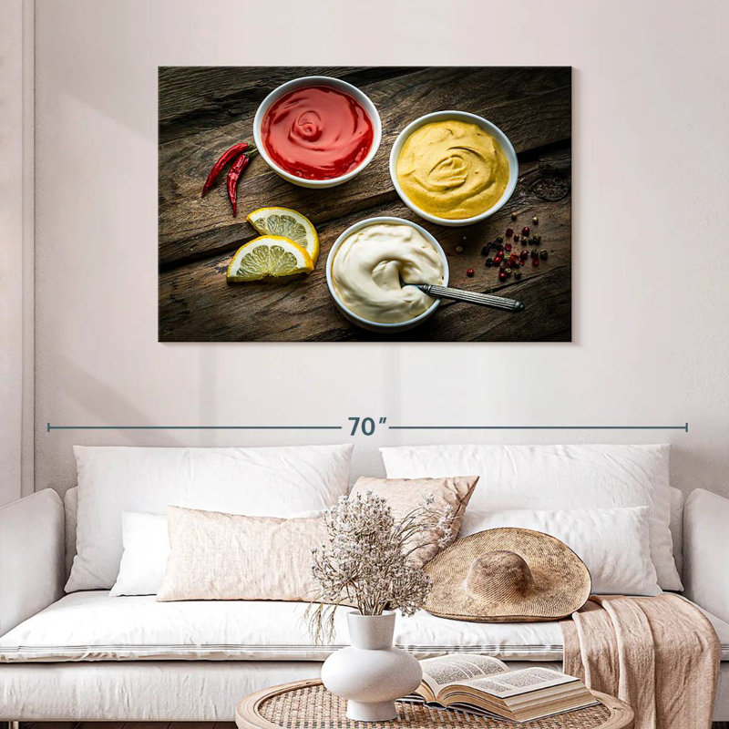 Yarlin Ketchup Mustard And Mayonnaise, 30" H x 45" W