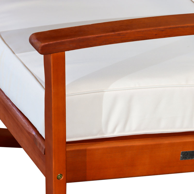 Chaise berçante en eucalyptus, Orange/Blanc