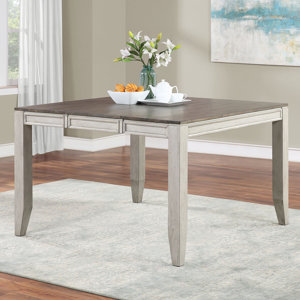 Alohna 36'' Counter Height Extendable Acacia Solid Wood Dining Table