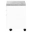 3 classeurs à roulettes pour le bureau, stratifié de ciment blanc et gris, utilisation mobile de style moderne avec tiroirs de rangement, décoration en stratifié