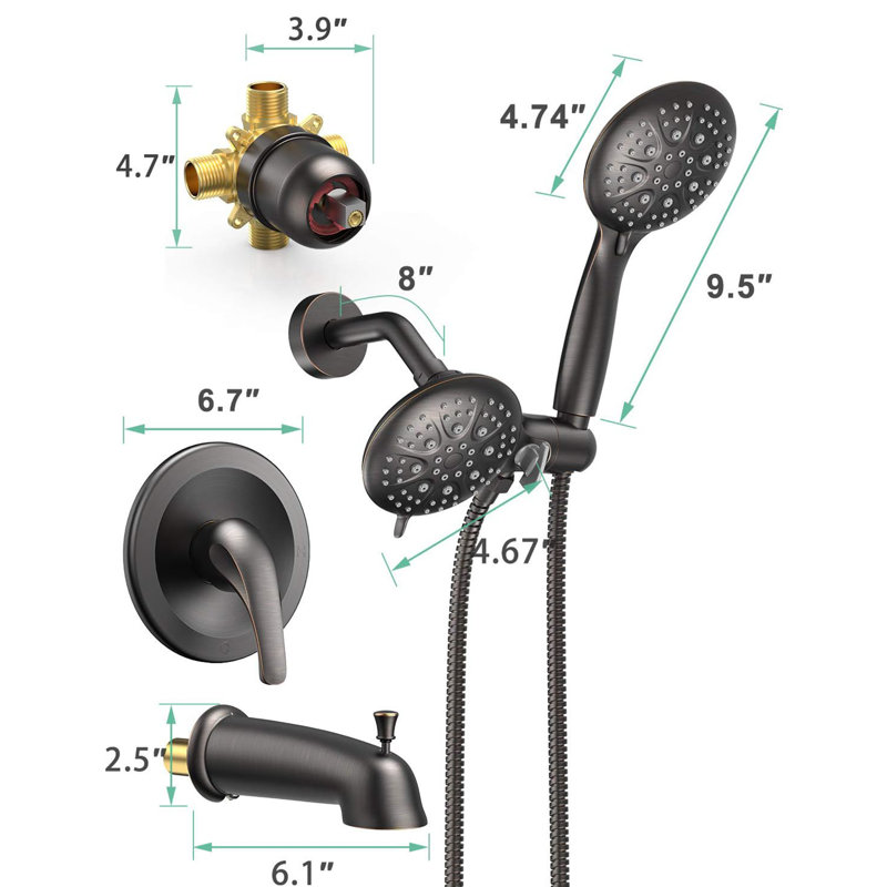 Shower System With Tub Spout, Oil Rubbed Bronze