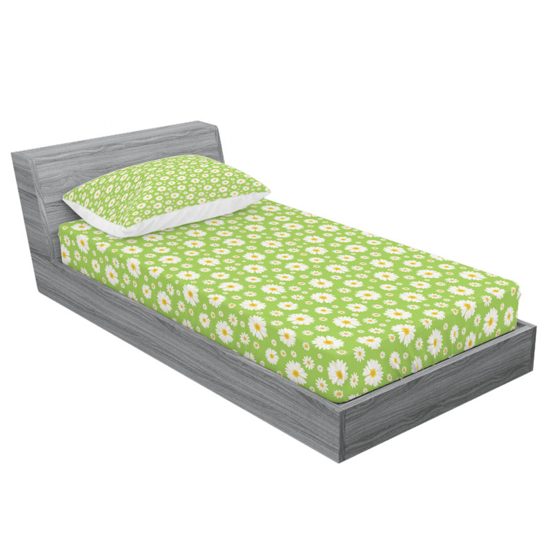 Microfiber Floral Sheet Set, Twin XL Sheet Set + Fitted Sheet + 1 Pillowcase, Floral 2