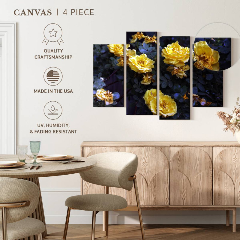 Bouquet de roses jaunes Harnek, H 27 po x l 43 po